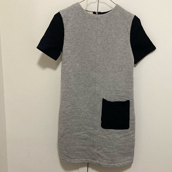Marni Girls’ Cotton Dress with Short Sleeve, Fleece Lining. Black/Gray. Size 12. - Picture 1 of 9